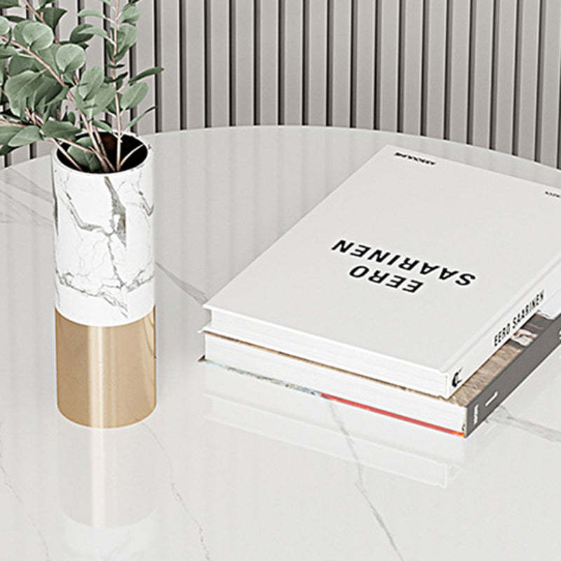 Luxury Round Rock Slab Steel Coffee Table
