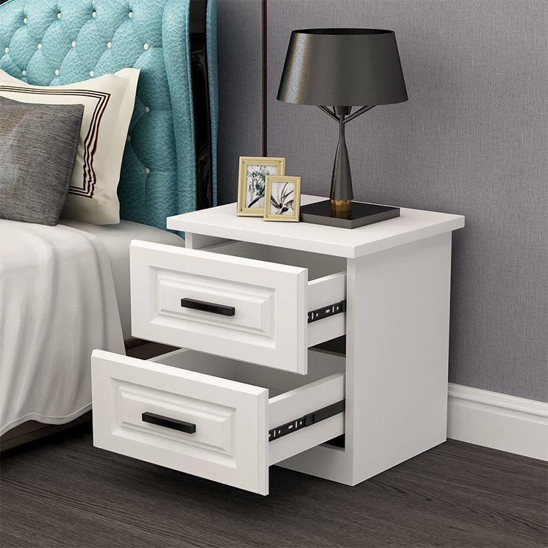 Modern Rectangular Board 2-Drawer Nightstand