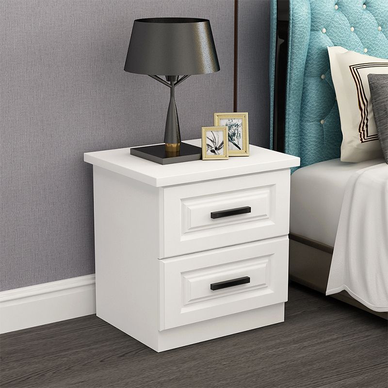 Modern Rectangular Board 2-Drawer Nightstand — B