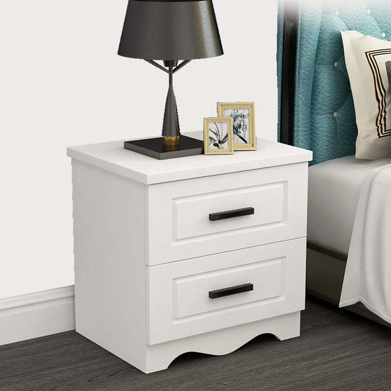 Modern Rectangular Board 2-Drawer Nightstand