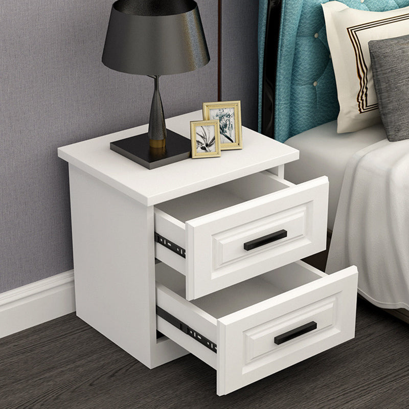 Modern Rectangular Board 2-Drawer Nightstand