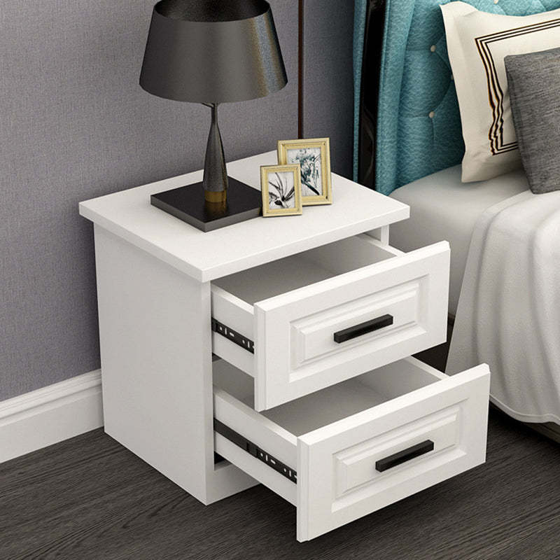 Modern Rectangular Board 2-Drawer Nightstand
