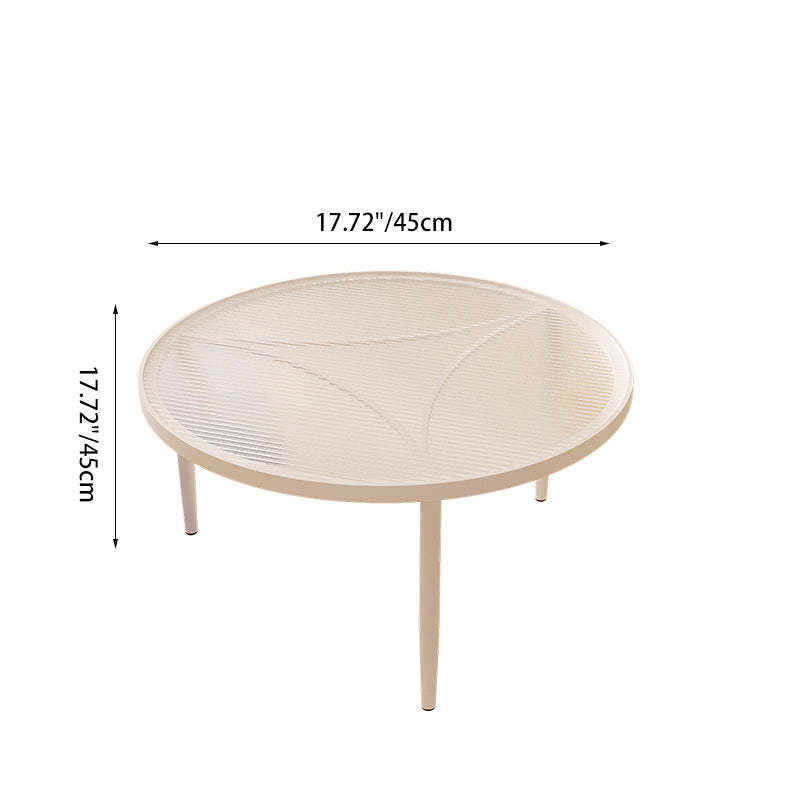 Luxury Tempered Glass Iron Wood Coffee Table — Tea Color / Black