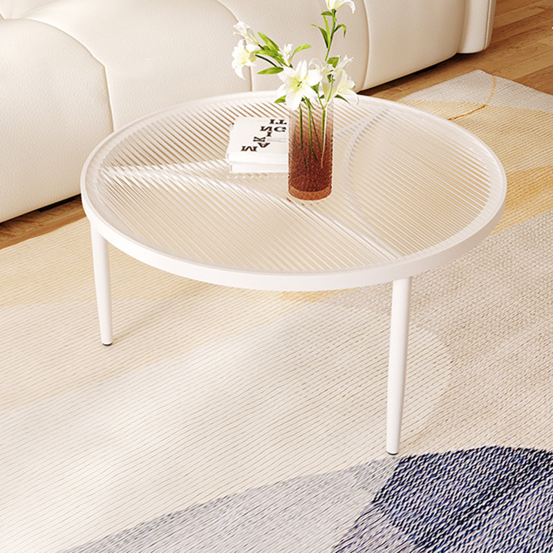 Luxury Tempered Glass Iron Wood Coffee Table