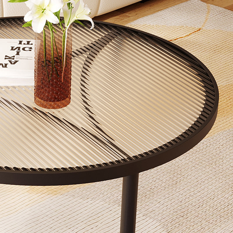 Luxury Tempered Glass Iron Wood Coffee Table — White / White