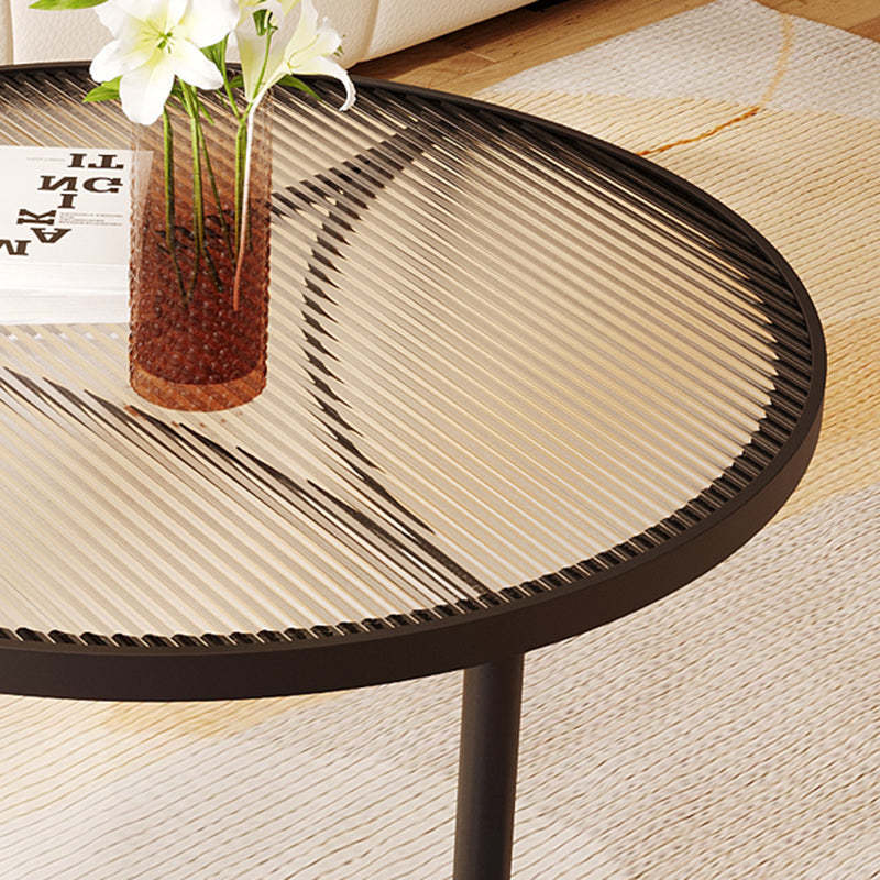 Luxury Tempered Glass Iron Wood Coffee Table — White / White