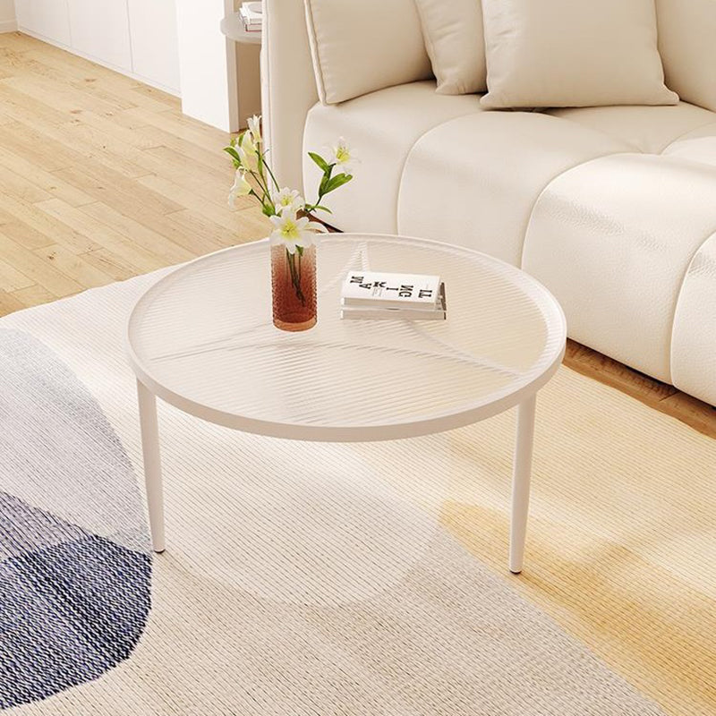 Luxury Tempered Glass Iron Wood Coffee Table — Tea Color / Black