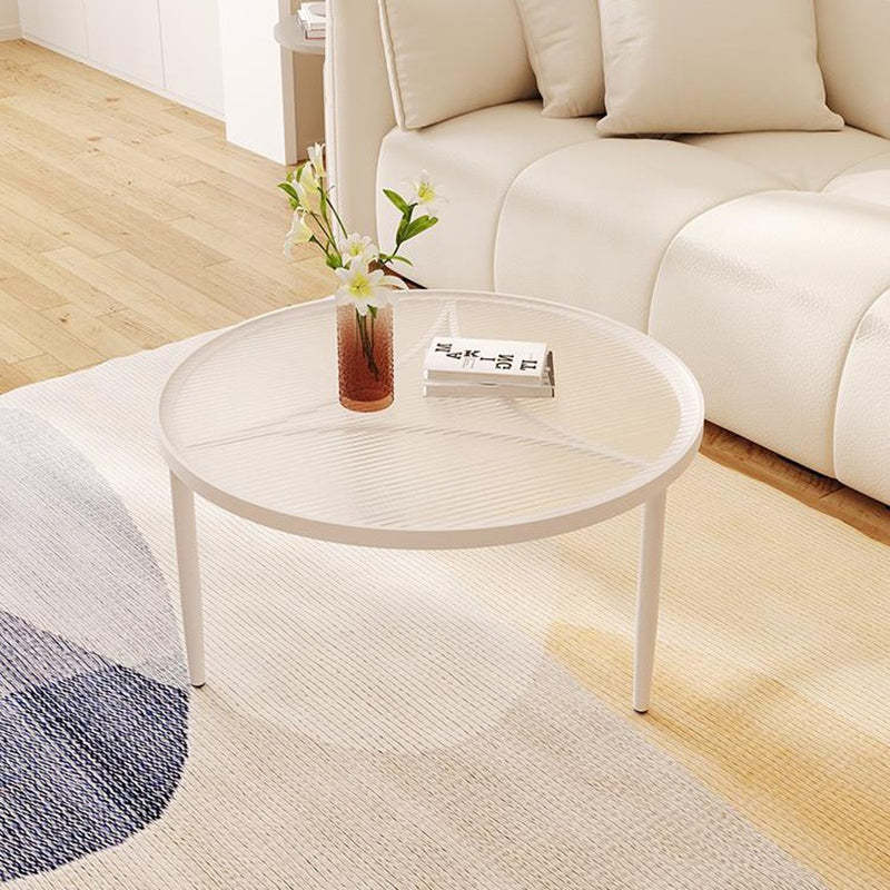 Luxury Tempered Glass Iron Wood Coffee Table — Tea Color / Black