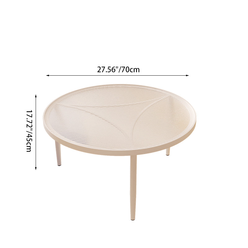 Luxury Tempered Glass Iron Wood Coffee Table — White / Black