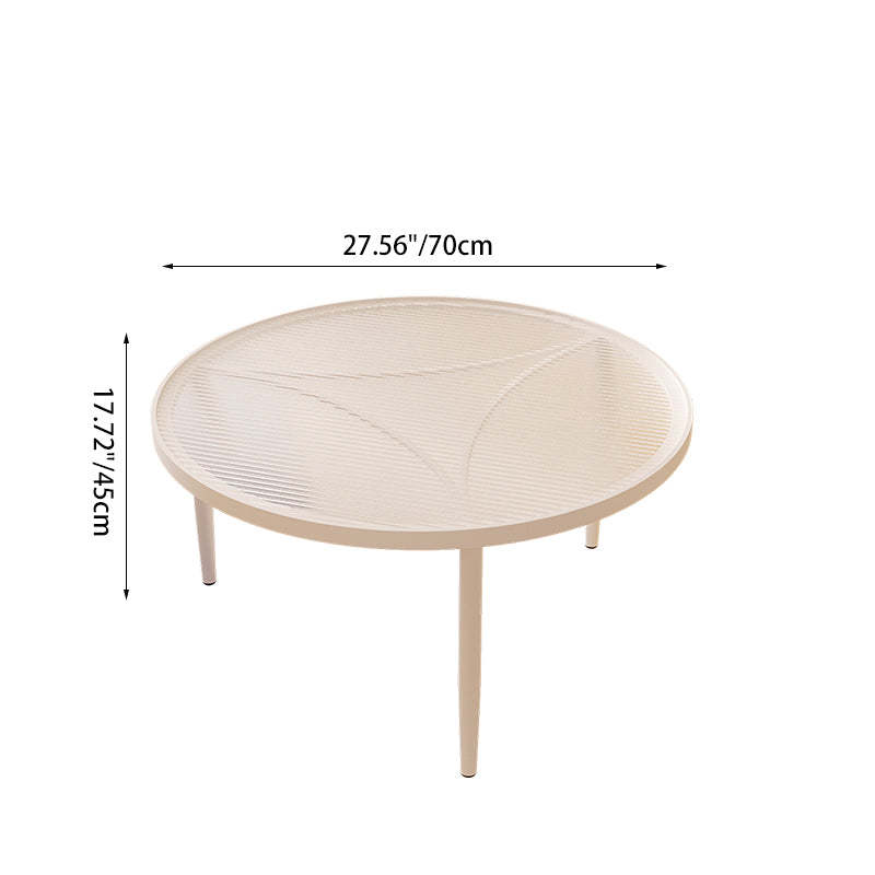 Luxury Tempered Glass Iron Wood Coffee Table — White / Black