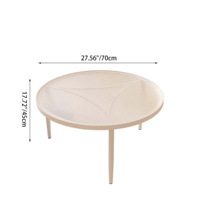 Luxury Tempered Glass Iron Wood Coffee Table — White / Black