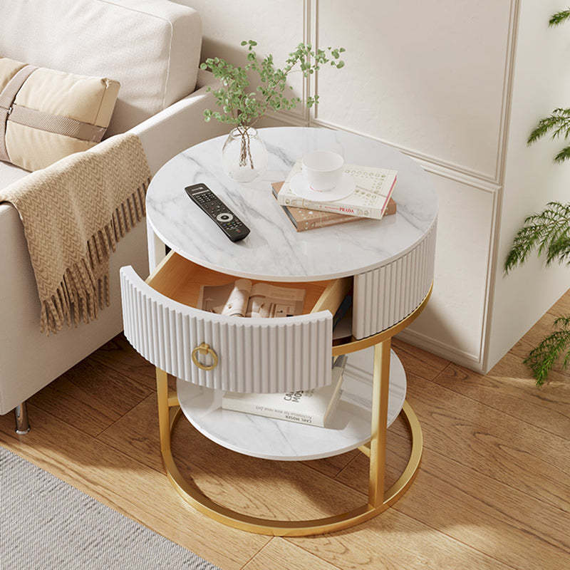 Contemporary Vertical Grain Rock Slab End Table