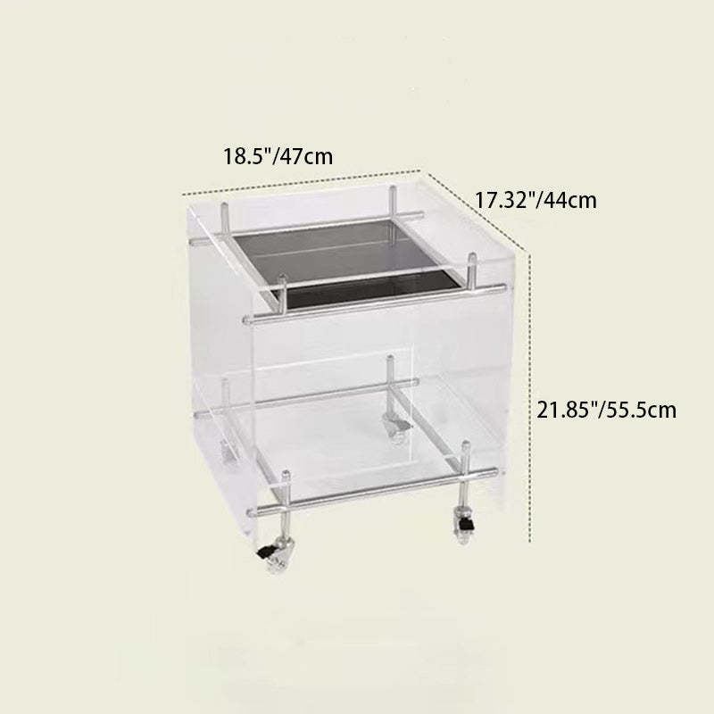 Movable Acrylic Stainless Steel End Table — Corrugated Board