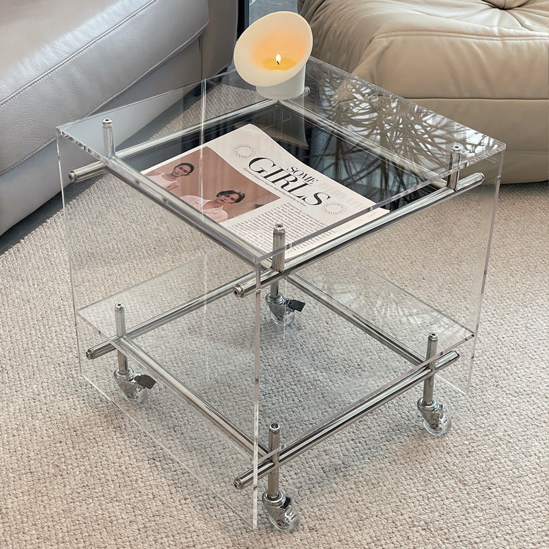 Movable Acrylic Stainless Steel End Table