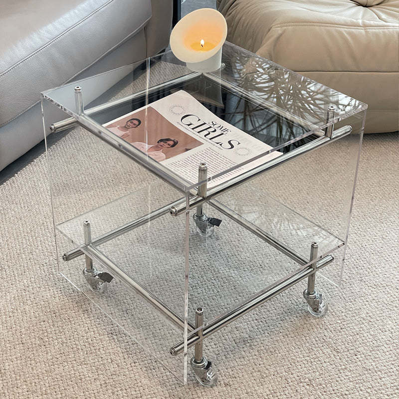 Movable Acrylic Stainless Steel End Table