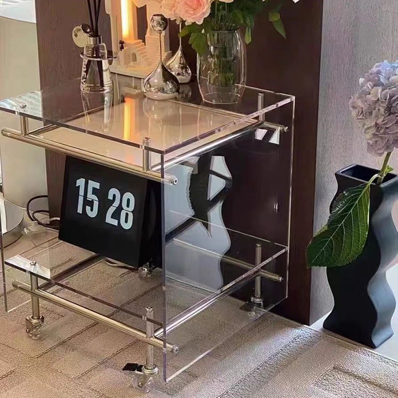 Movable Acrylic Stainless Steel End Table