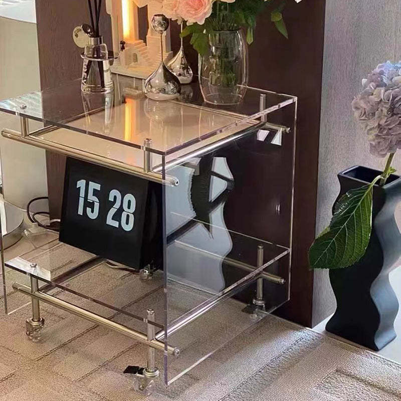 Movable Acrylic Stainless Steel End Table