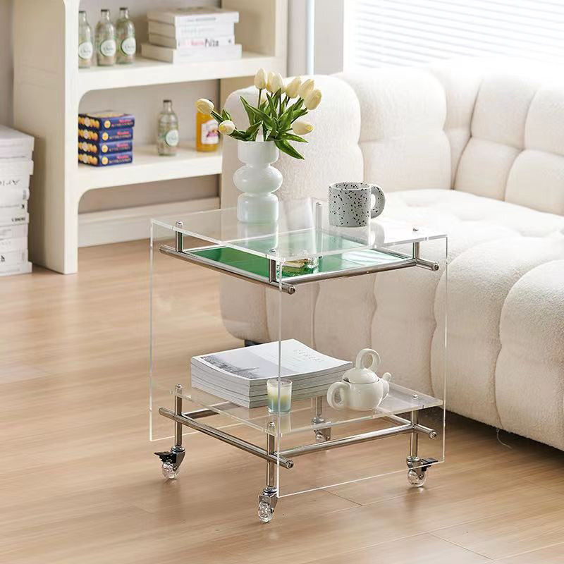 Movable Acrylic Stainless Steel End Table
