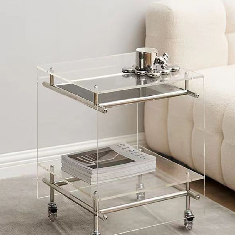 Movable Acrylic Stainless Steel End Table