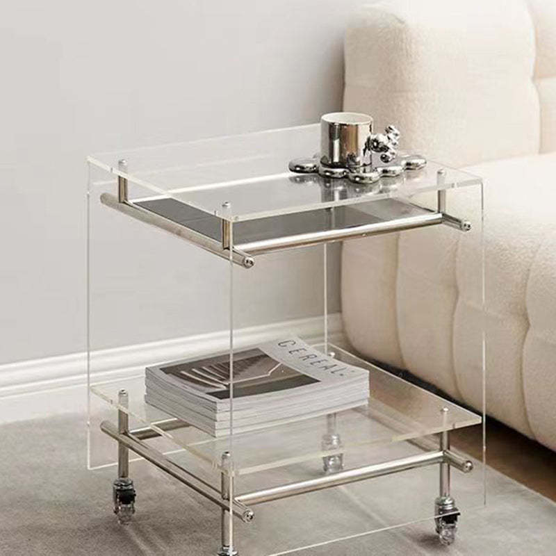 Movable Acrylic Stainless Steel End Table