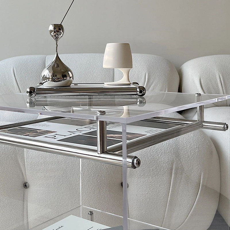 Movable Acrylic Stainless Steel End Table