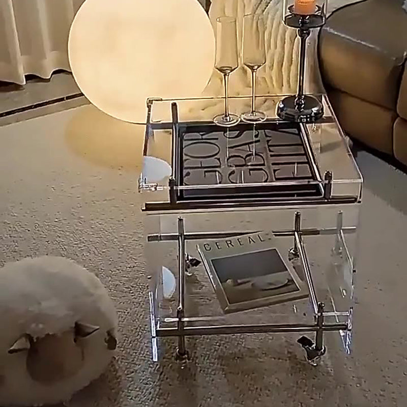 Movable Acrylic Stainless Steel End Table