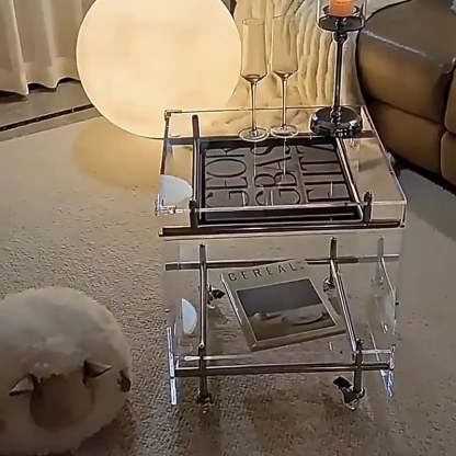 Movable Acrylic Stainless Steel End Table