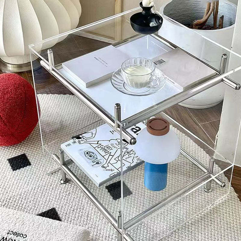 Movable Acrylic Stainless Steel End Table