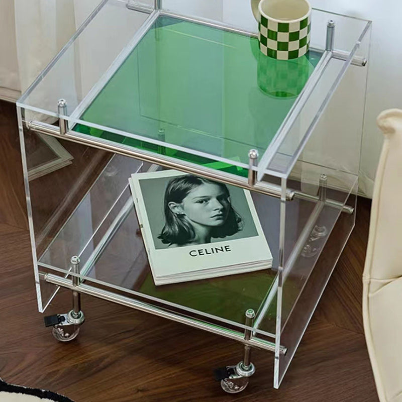 Movable Acrylic Stainless Steel End Table