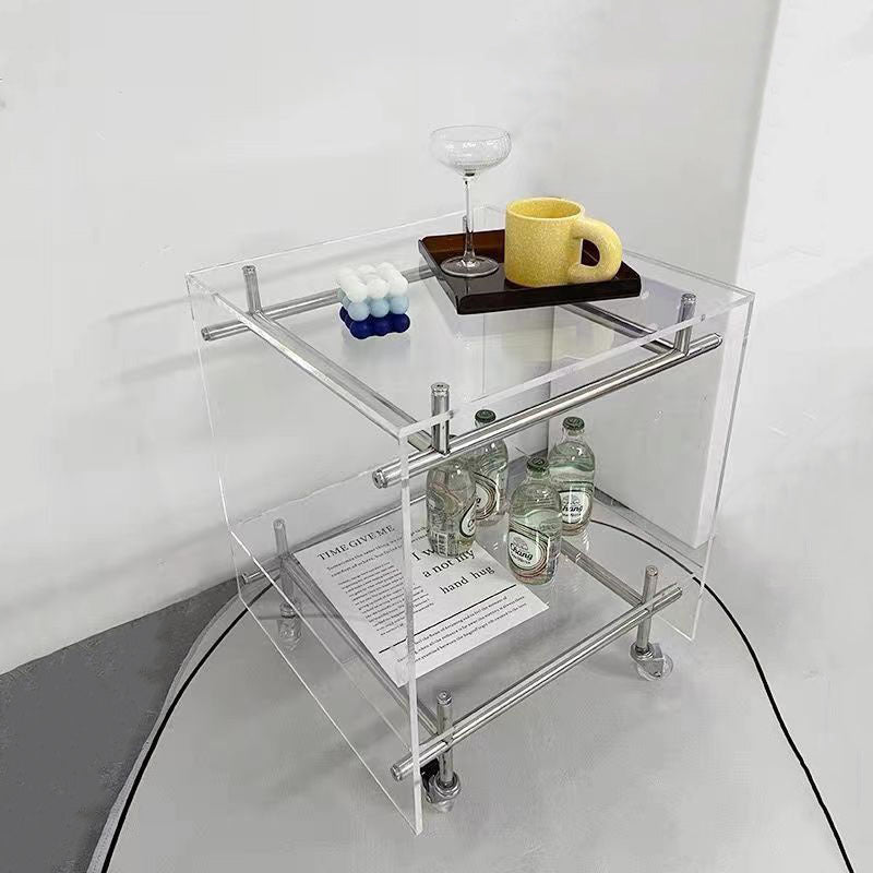 Movable Acrylic Stainless Steel End Table