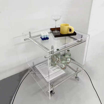 Movable Acrylic Stainless Steel End Table