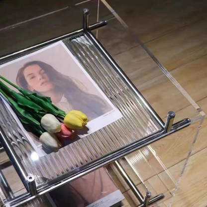 Movable Acrylic Stainless Steel End Table
