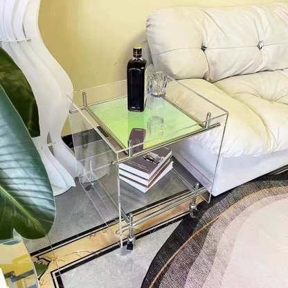 Movable Acrylic Stainless Steel End Table