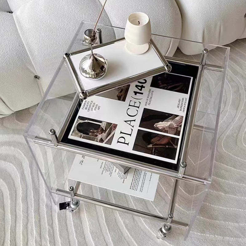 Movable Acrylic Stainless Steel End Table