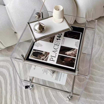 Movable Acrylic Stainless Steel End Table