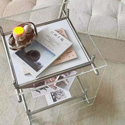 Movable Acrylic Stainless Steel End Table