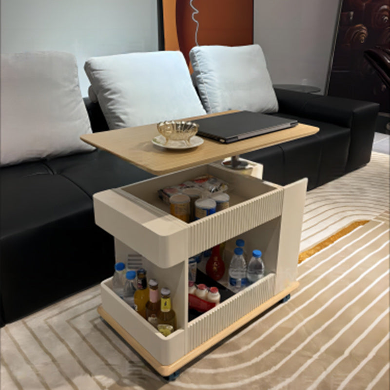Minimalist Solid Wood 2-Storage Rectangular Coffee Table