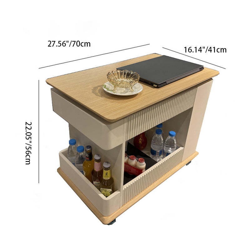 Minimalist Solid Wood 2-Storage Rectangular Coffee Table