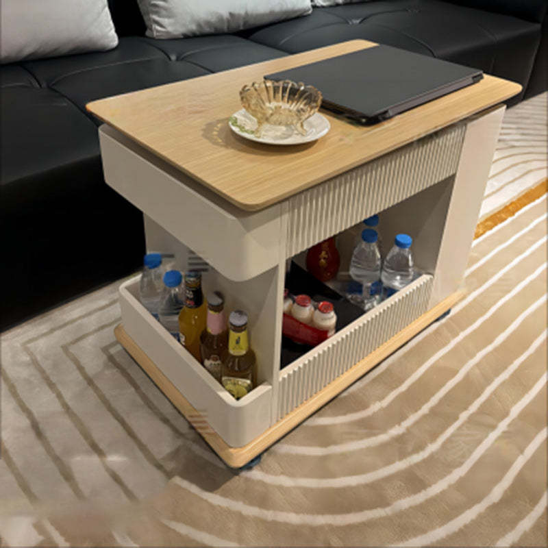 Minimalist Solid Wood 2-Storage Rectangular Coffee Table — Walnut
