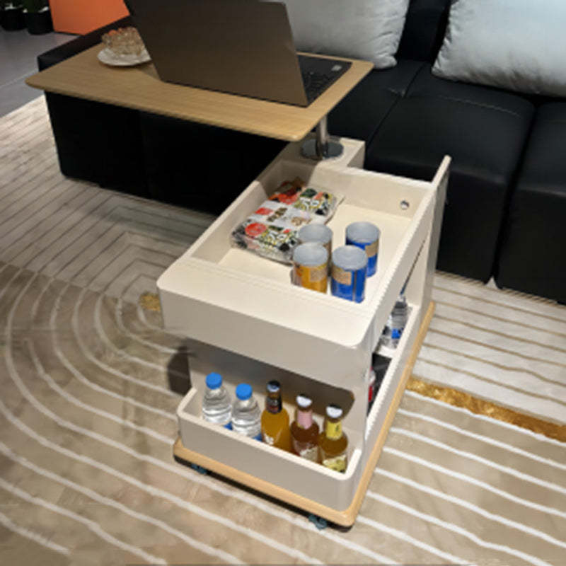 Minimalist Solid Wood 2-Storage Rectangular Coffee Table