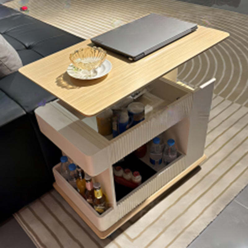 Minimalist Solid Wood 2-Storage Rectangular Coffee Table
