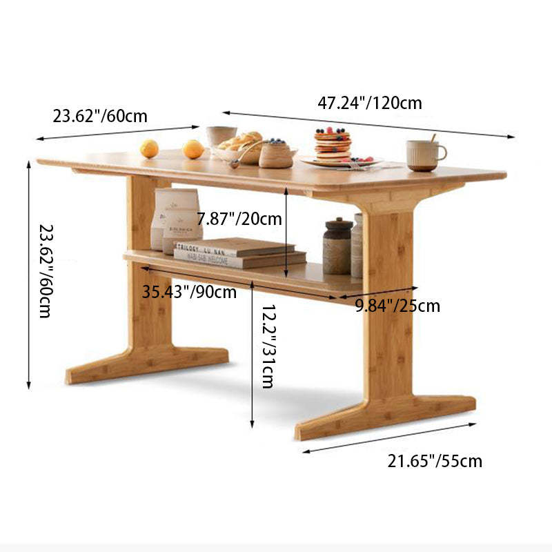 Minimalist Bamboo Coffee Table — A / Tea Color