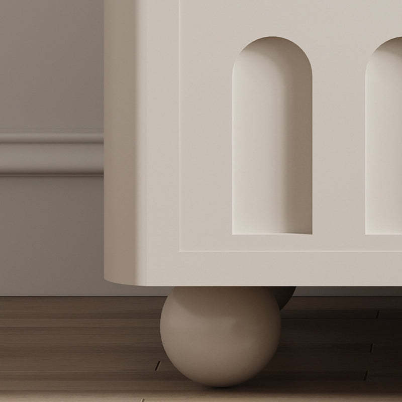 Modern Round Solid Wood 2-Tier Nightstand