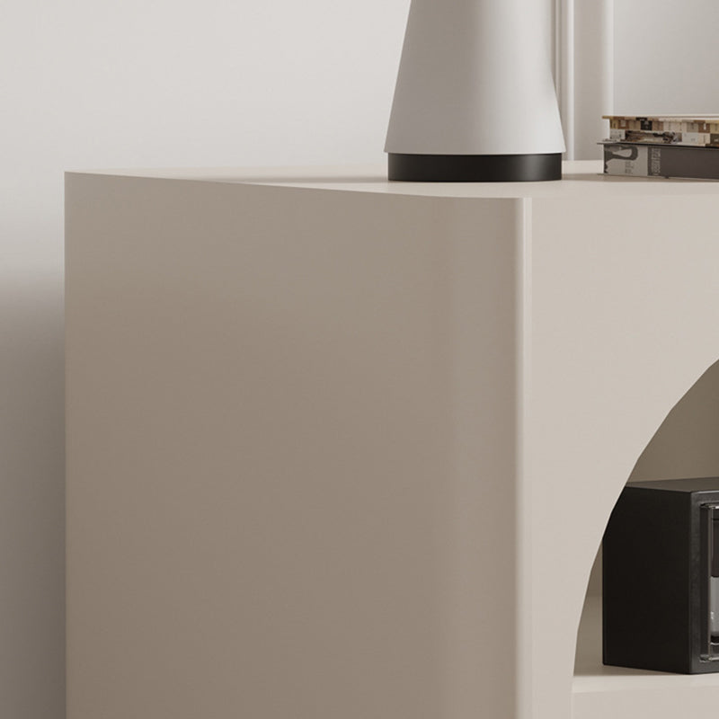 Modern Round Solid Wood 2-Tier Nightstand