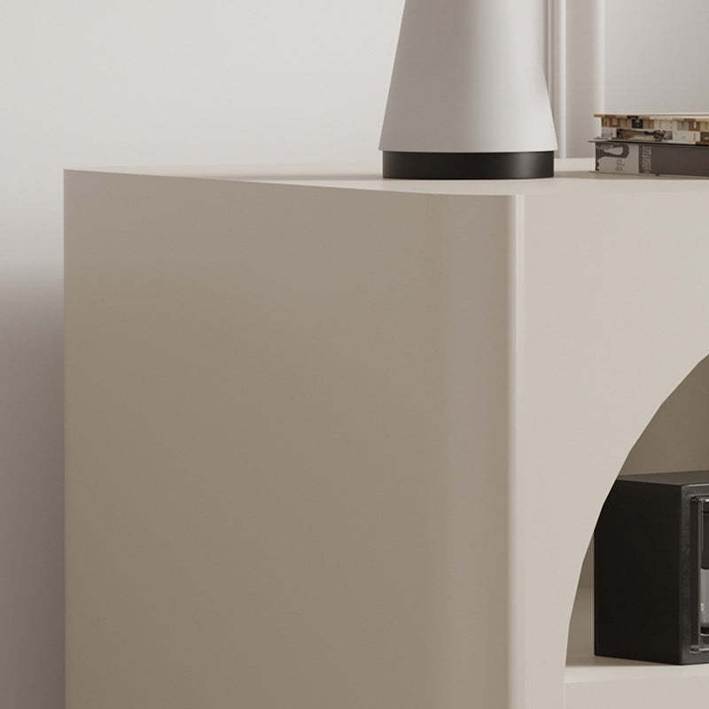 Modern Round Solid Wood 2-Tier Nightstand