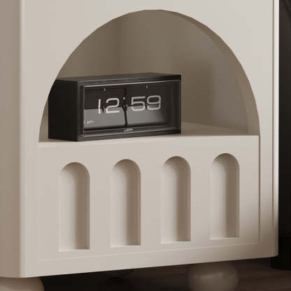 Modern Round Solid Wood 2-Tier Nightstand