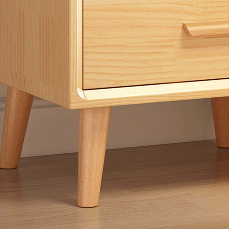 Minimalist Solid Wood Board 2-Drawer Nightstand