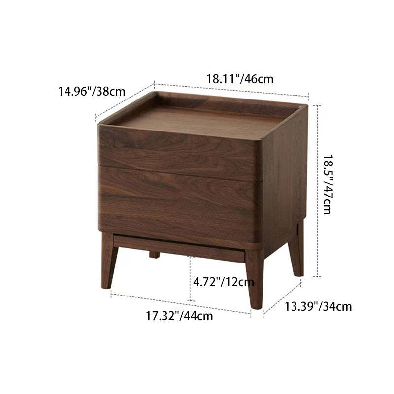 Vintage Solid Wood Rectangular 1-Drawer Nightstand