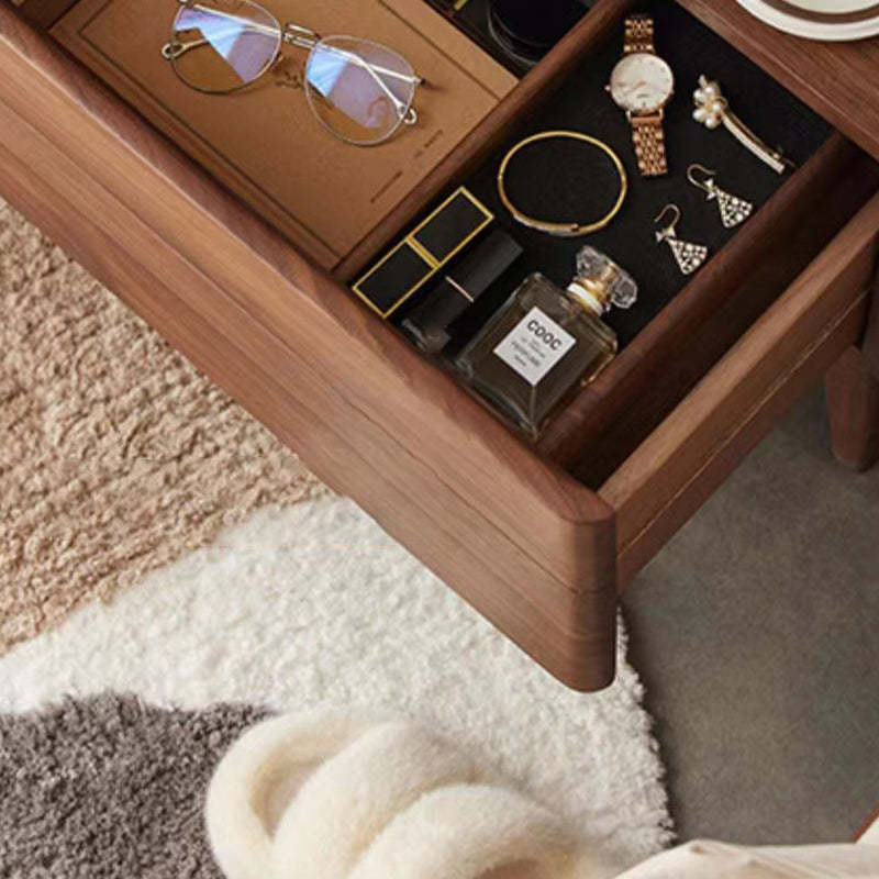 Vintage Solid Wood 1-Drawer Nightstand