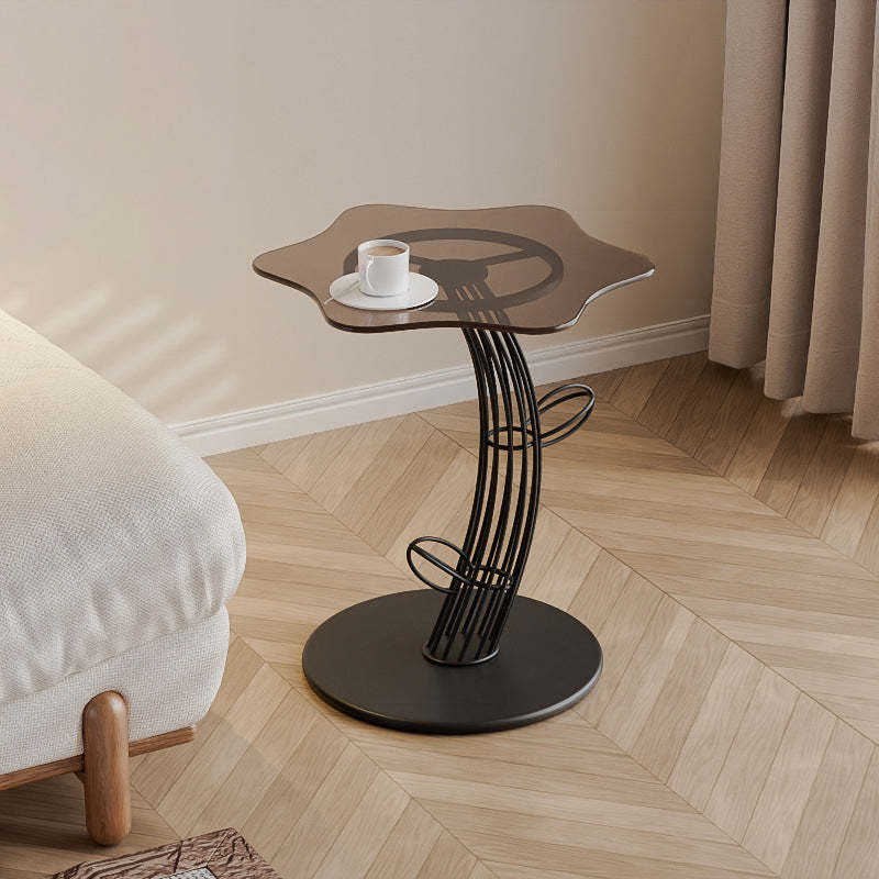 Lighom creative tempered rock wood coffee tables — Cacti / Tempered Glass / Black